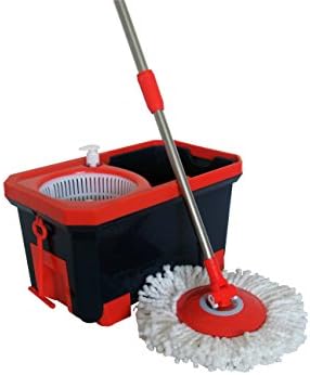 Easy Clean Magic 360 Rotating Spin Twist Hurricane Spinning and Shout Mop and Bucket System As Seen on TV (QVC) With Soap Bottle and Water Outfall Apple Green