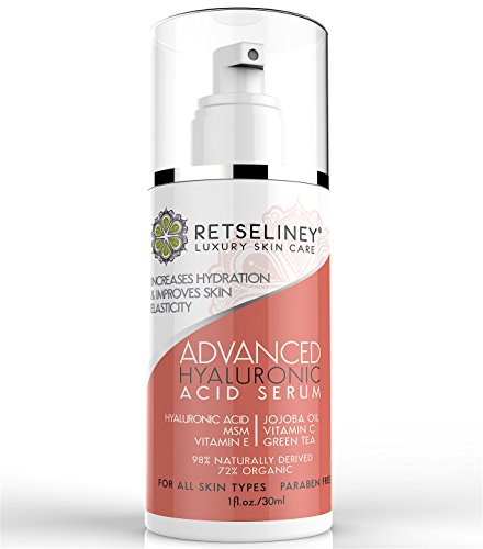 Retseliney vegan hyaluronic acid serum for face, 1 ounc…