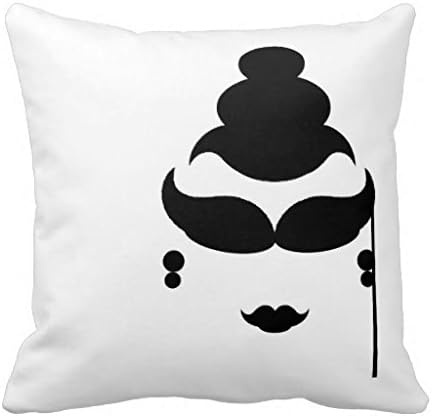 Mustache Throw Pillow Case Glam Gal Houndstooth Mrs