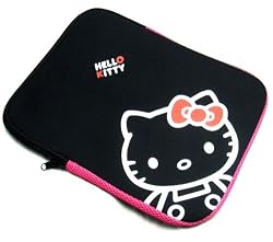 AUTH SANRIO HELLO KITTY LAPTOP MINI NOTEBOOK BAG BLACK 10"