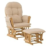 Stork Craft Hoop Glider and Ottoman, Natural/Beige
