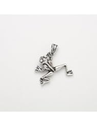 Jumping Frog Charm Medallion Sterling Silver
