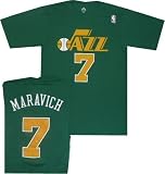 Utah Jazz Pete Maravich Throwback Adidas Green T Shirt Jersey