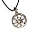 Medicine Wheel Pewter Pendant On Cord Necklace, The Native American Collection