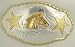 LARGE  GERMAN SILVER HORSE BELT BUCKLE  (5-3/4" X 3" BUCKLE)
