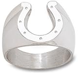 Indianapolis Colts Solid Sterling Silver Horseshoe 5/8'' Ring Size 11 1/2