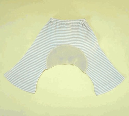 Organic Cotton Baby Monkey Pants - Beige Stripes