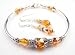 Jewelry : 2 Piece Set: Topaz November Birthstone Bracelets: Handmade in .925 Sterling Silver with Swarovski Crystal Birthstones