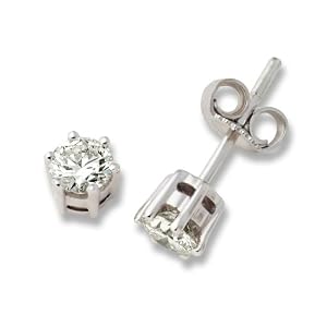 Miore MC006EWE 18 Karat (750) Weißgold Solitär Ohrstecker mit IGI Zertifikat für 2 Brillanten zus.0,75 Ct