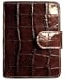 Jack Georges Croco Tri-Fold - Brown
