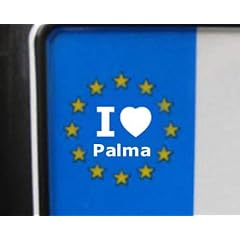 4 Aufkleber - WEI� - I love Palma - Nummernschild, Spiegel, Handy Sticker