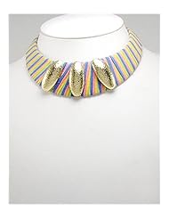 Mixed Colors Choker Necklace In White Base