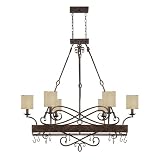 Capital Lighting 4168RT-497 Reserve Collection 8-Light Potrack/Chandelier, Rustic Finish with Moonlit Mica Shades