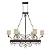 Capital Lighting 4168RT-497 Reserve Collection 8-Light Potrack/Chandelier, Rustic Finish with Moonlit Mica Shades