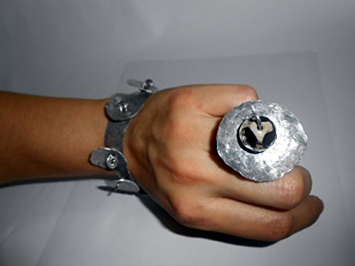 unique cold connections movable cuff and ring set - adjustable handmade women jewelry