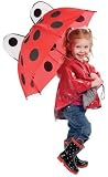 New Toysmith Ladybug Umbrella Plastic Ribs Easy Grip Handle And Wrist Cord Opens To 26 Inch
