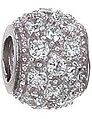 Zable (tm) Sterling Silver Pave CZ Spacer Bead / Charm