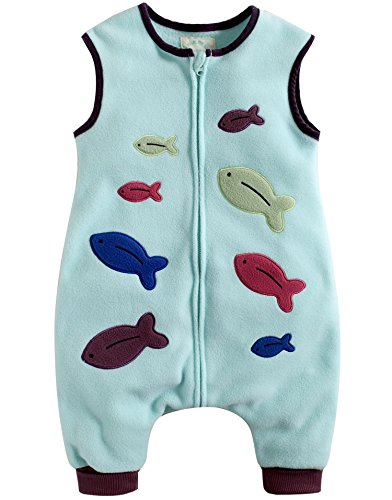 Vaenait Baby Kids Boys 1-7Y Micro Fleece Wearable Blanket Sleeping sack Fish