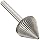 PFERD 60 Degree Cone Carbide Bur, Uncoated (Bright) Finish, Single Cut, Point End, 1/8" Shank, 1/8" Head Diameter, 3/32" Head Length (SJ-42)