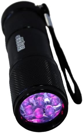 HQRP 9 LED Portable / Pocket UV Flashlight Black Aluminum Body for Fishing / Scorpions Searching / Mineral Hunting / Club and Bar Security / CSI plus HQRP UV Meter