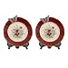 Dark Red Edge Butterfly Platter Blooming Flower Bottom of the Dish (Pack 2), 10 in.