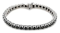 14k White Gold Black Diamond Tennis Bracelet (9 7/8 cttw), 7"