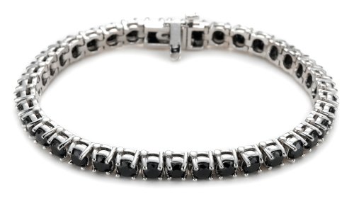 14k White Gold Black Diamond Tennis Bracelet (9 7/8 cttw), 7