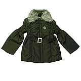 中綿入り！縞々ファーのモダンジャケット（濠Du) ブラック 110cm