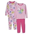 Toddler Girls' Just One Year 4-pc. Animal Cotton PJ Set - Pink/Pink