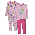 Toddler Girls' Just One Year 4-pc. Animal Cotton PJ Set - Pink/Pink