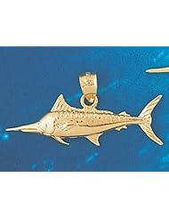 Dazzlers Solid 14k Gold Marlin Trout Fish Charm Pendant Available in three colors from jewelsberry (weights: 2.5 grams only)