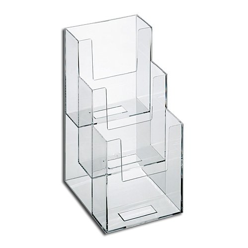 3-Tier Clear Acrylic Brochure Holder Literature Display for 4x9