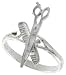 41dwgNKpZBL. SL75  Sterling Silver Diamond Cut Comb Scissors Ring
