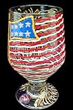 America's Flag Design - Hand Painted - High Ball - All Purpose Glass - 10.5 oz.