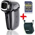 Bundle: Sanyo VPC-CG9 Silver Video Camera/Camcorder 9MP+Soft Case + 4GB SDHC