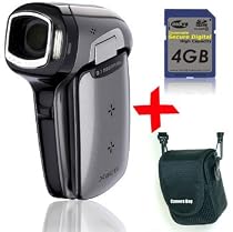 Bundle: Sanyo VPC-CG9 Silver Video Camera/Camcorder 9MP+Soft Case + 4GB SDHC