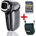 Bundle: Sanyo VPC-CG9 Silver Video Camera/Camcorder 9MP+Soft Case + 4GB SDHC