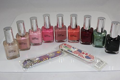 Bari Cosmetics Pure Ice Nail Polish - Assorted 9 Piece Set w/ Bonus