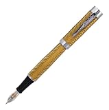 Conklin Herringbone Fountain Pen, Golden Yellow (CK71013)