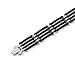 Brushed Stainless Steel and Black PVC Bracelet - 8.5 Inches
