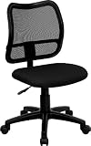 Armless Mesh Back Task Chair with Black Fabric Seat [WL-A277-BK-GG]