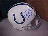 Peyton Manning Hand Signed Autographed Indianapolis Colts Full Size Riddell Football Helmet w/ Photo of Signing