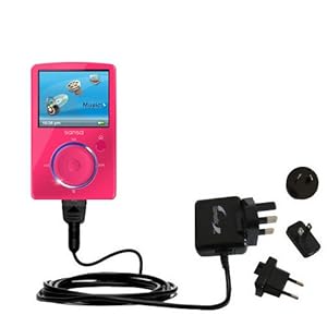 International Wall Home AC Charger for the Sandisk Sansa Fuze - uses Gomadic TipExchange Technology