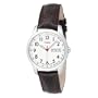 Timex Men's T2N228 Analog Silver-Tone Case Brown Leather Strap Dress Watch