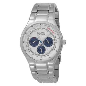 Caravelle by Bulova Mens 43C18 Bracelet White Dial Watch