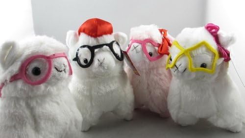 TANZK New Arpakasso Alpacasso Alpaca Plush Toy Soft Stuffed Doll White Pink 4pcs 7 Inches