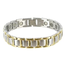 12 MM Two tone Titanium Magnetic Link Bracelet 8.5
