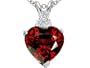 1.86 cttw Genuine 8mm Heart Shaped Garnet Pendant in 14k White Gold