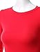 Doublju Womens Long Sleeve Round Neck Casual Solid Slim Fit Basic T-shirts