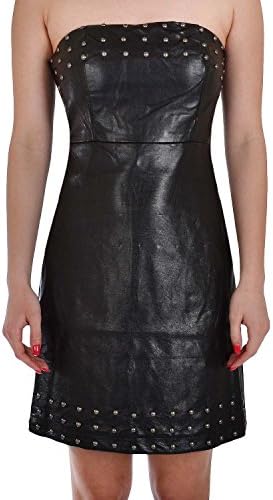 Miss Posh Womens Faux Leather Studded Short Mini Dress - 6